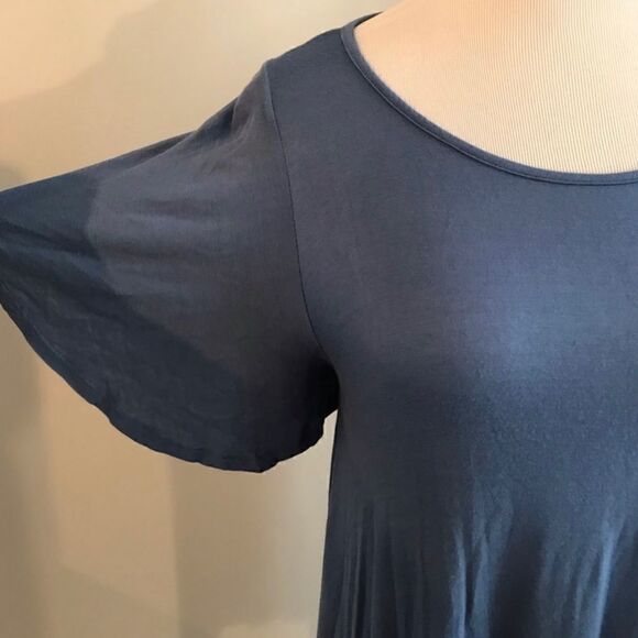 NWOT Caralase Butterfly Sleeve Dress In Blue Sz L - Picture 2 of 6